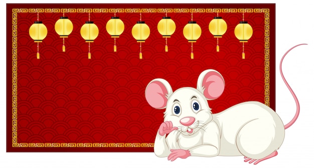 Vecteur gratuit conception de carte de voeux de bonne année avec rat
