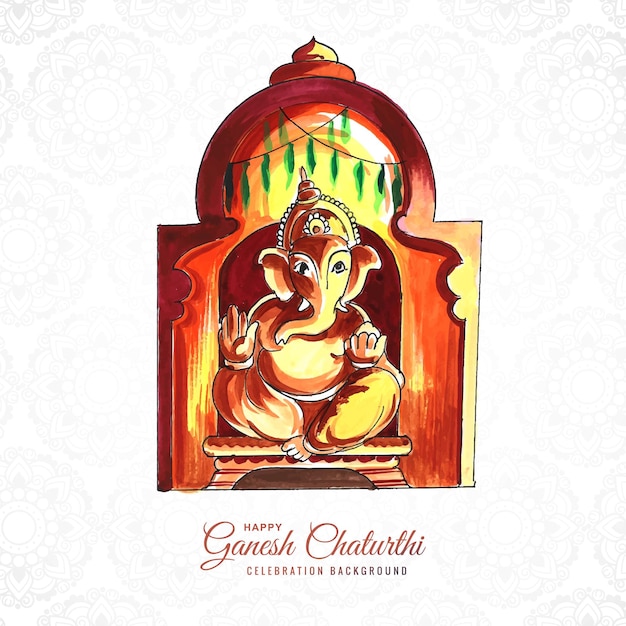 Conception de carte de voeux joyeux ganesh chaturthi célébration
