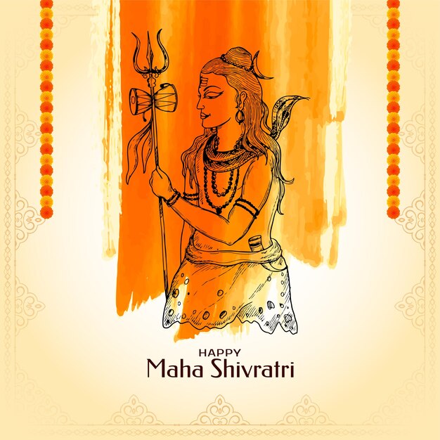 Conception De Carte De Voeux Pour Le Festival Indien Hindou Culturel Happy Maha Shivratri