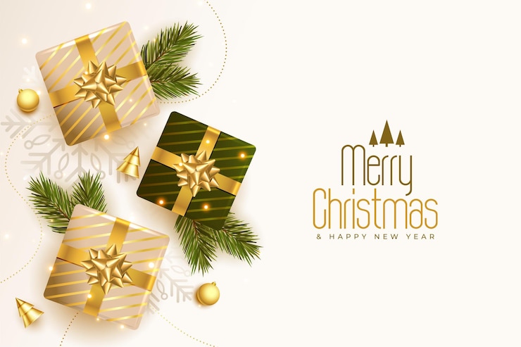 Vecteur gratuit conception de carte de voeux réaliste d'éléments de noël 3d
