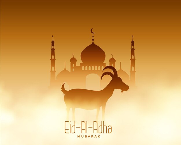 Vecteur gratuit conception de cartes bakrid eid al adha mubarak