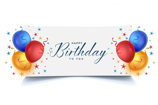 Vecteur gratuit conception de cartes de ballons de joyeux anniversaire