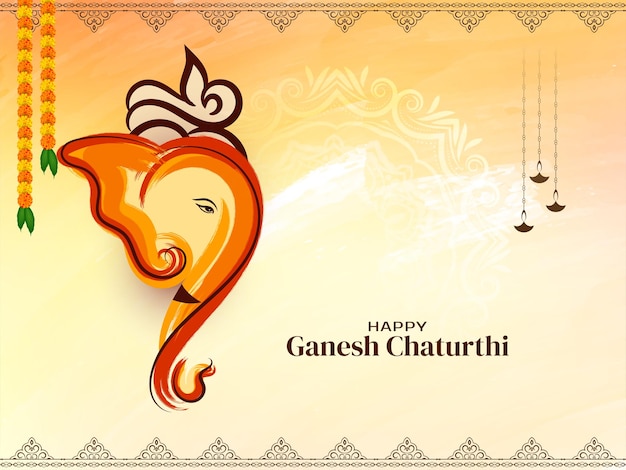 Conception De Cartes De Célébration Du Festival Culturel Happy Ganesh Chaturthi