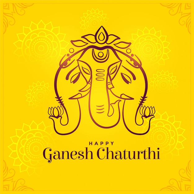 Conception De Cartes De Festival Créatif Joyeux Ganesh Chaturthi