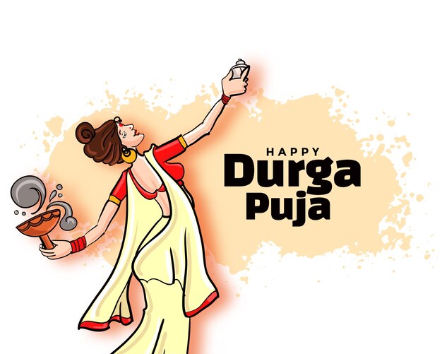 Conception de cartes de festival Happy Durga Pooja Navratri