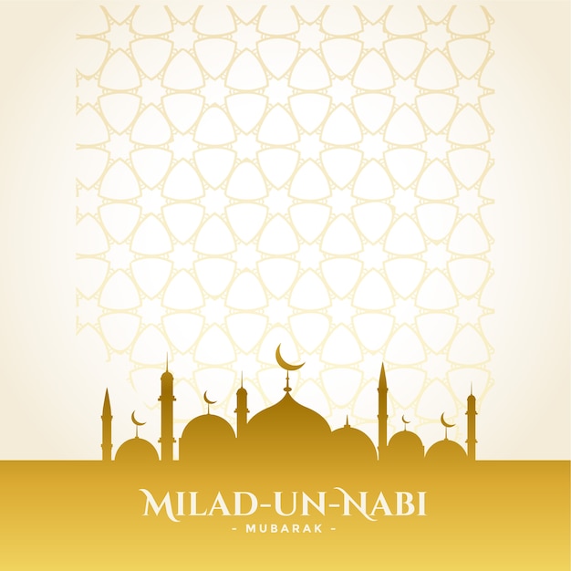 Vecteur gratuit conception de cartes de festival de style islamique milad un nabi