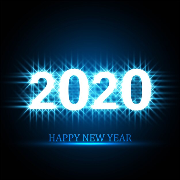 Conception de cartes de fête du texte 2020 Happy New Year