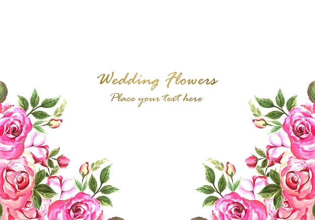 Vecteur gratuit conception de cartes de fleurs décoratives invitation de mariage