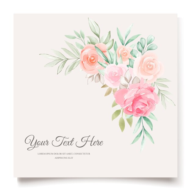 Conception De Cartes De Mariage Aquarelle Floral Et Feuilles