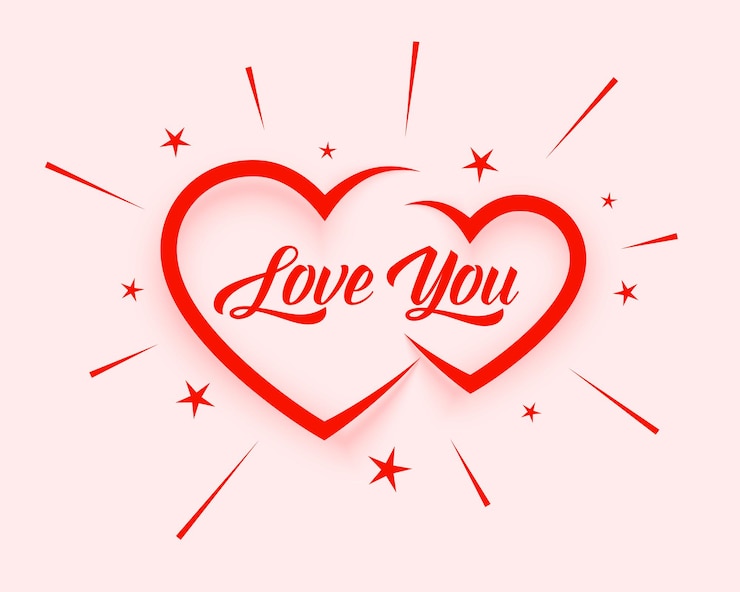 Vecteur gratuit conception de cartes de message d'amour pour la saint-valentin