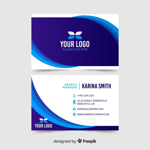 Conception de cartes de visite professionnelles abstraites