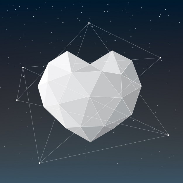 Conception De Coeur Polygonal