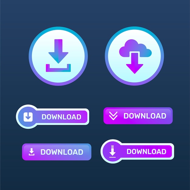 Conception De Collection De Boutons De Téléchargement Gratuit