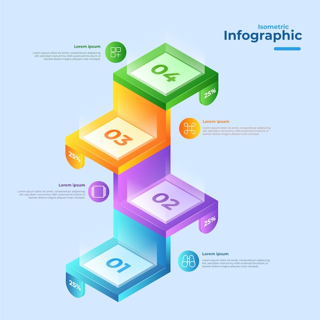 Vecteur gratuit conception de collection infographique isométrique