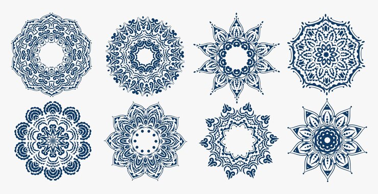 Vecteur gratuit conception de collection de styles de mandala indien