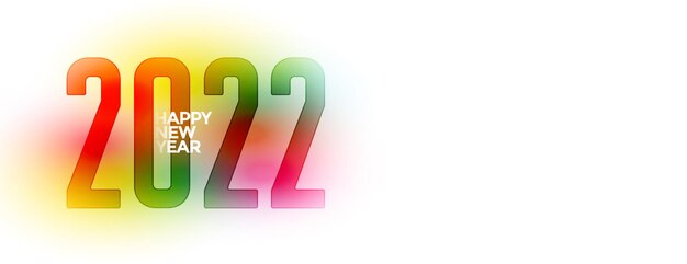 Conception colorée de bannière d'effet de texte de nouvel an 2022