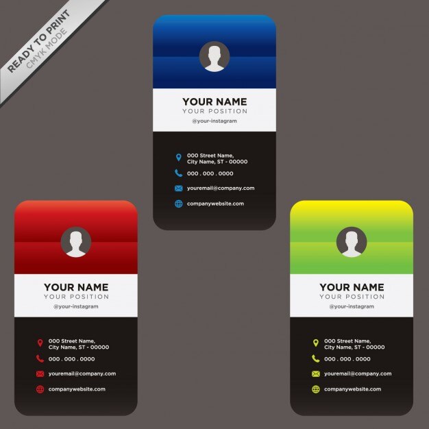 Vecteur gratuit la conception de couleur de carte de visite