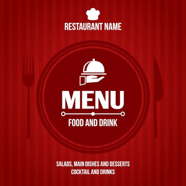Vecteur gratuit conception de couverture de menu de restaurant