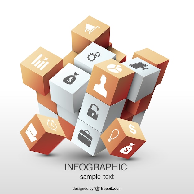 Conception de cube 3d infographie