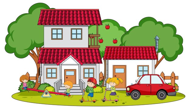 Conception de dessin animé maison Doodle