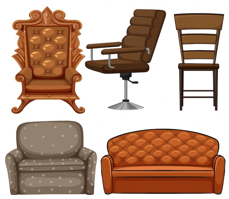 Vecteur gratuit conception différente de l&#39;illustration des chaises