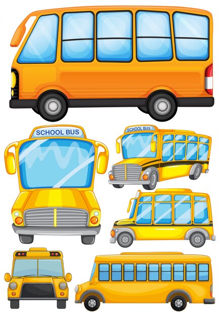 Conception différente de l&#39;illustration du bus scolaire