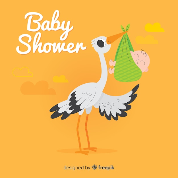 Conception de douche de bébé dans un style plat