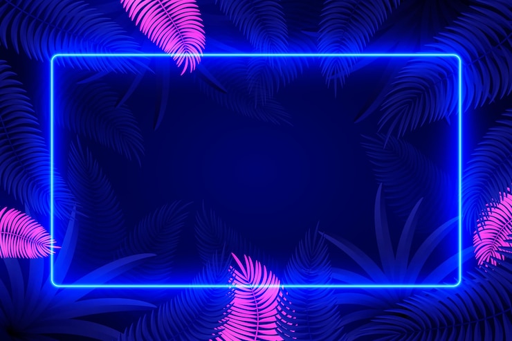 Vecteur gratuit conception du cadre des lumières au néon