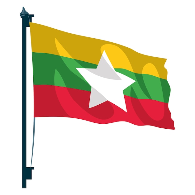 Conception Du Drapeau Du Jour De L'indépendance Du Myanmar