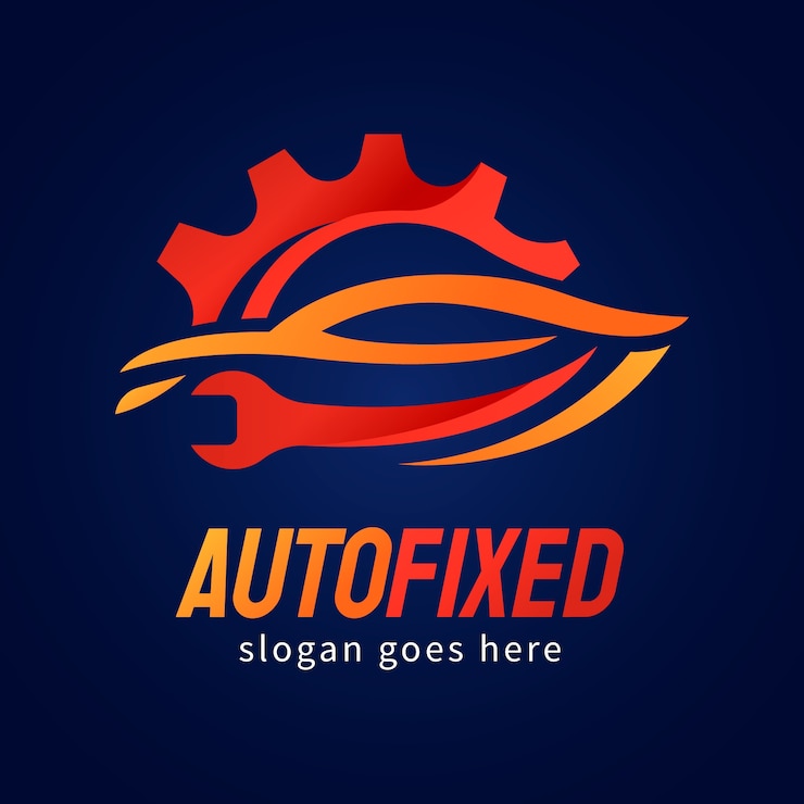 Vecteur gratuit conception du logo du service de voitures en gradient