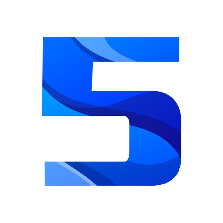 Vecteur gratuit conception du logo en gradient de nombre 5