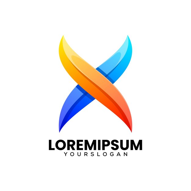 conception du logo de l'icône de la lettre X colorée