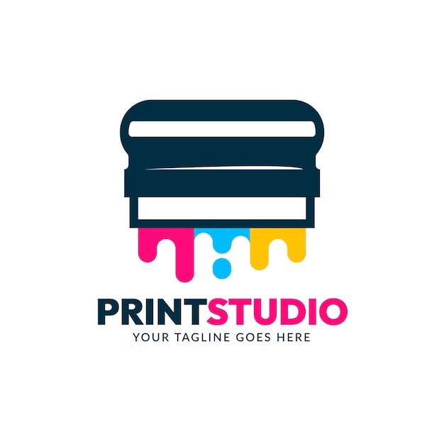 Vecteur gratuit conception du logo de l'imprimerie