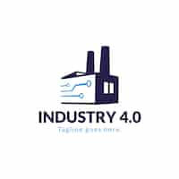 Vecteur gratuit conception du logo de l'industrie 4.0 dessinée à la main