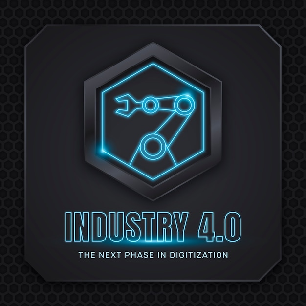 Conception Du Logo De L'industrie 4.0 En Gradient
