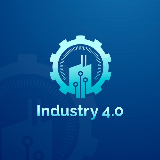 Conception du logo de l'industrie 4.0 en gradient
