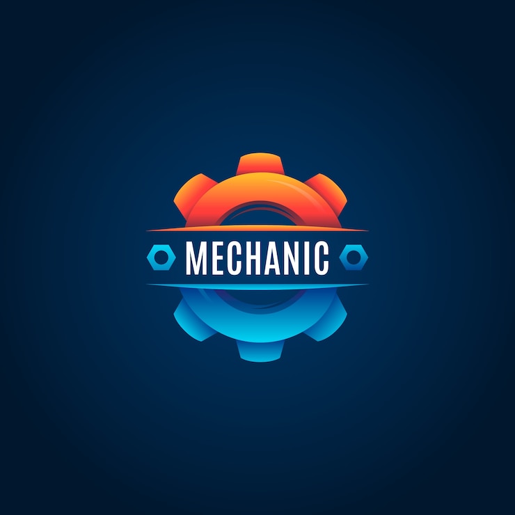 Vecteur gratuit conception du logo de l'ingénierie mécanique