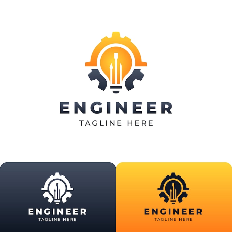 Vecteur gratuit conception du logo de l'ingénierie mécanique