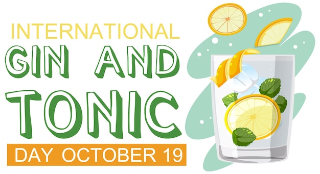 Conception Du Logo De La Journée Internationale Du Gin Tonic