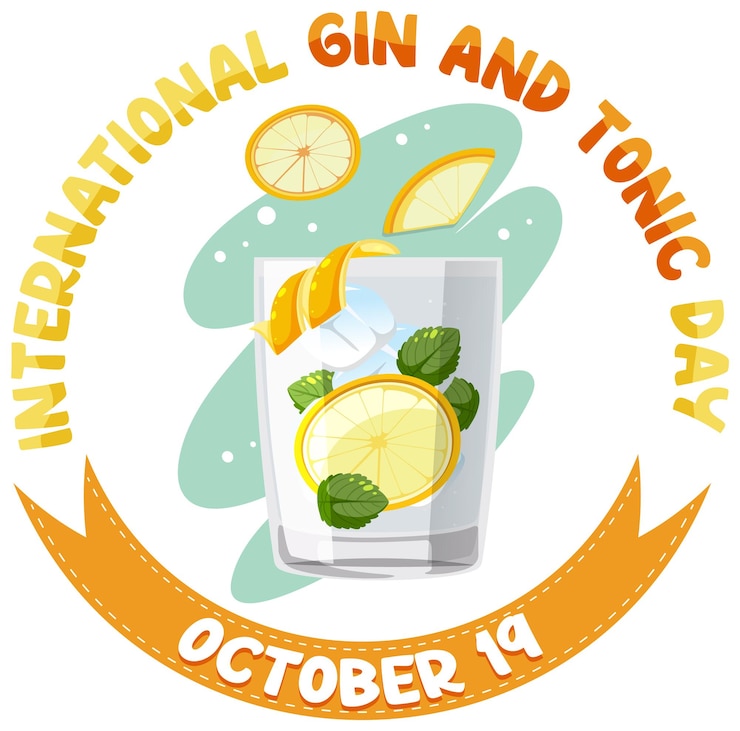 Vecteur gratuit conception du logo de la journée internationale du gin tonic