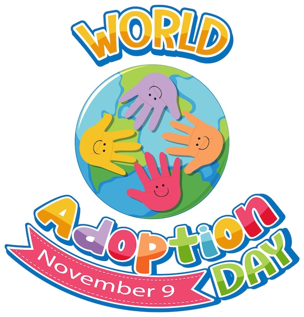 Vecteur gratuit conception du logo de la journée mondiale de l'adoption