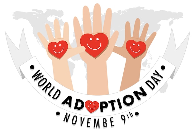 Vecteur gratuit conception du logo de la journée mondiale de l'adoption