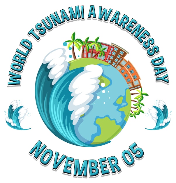 Conception Du Logo De La Journée Mondiale De Sensibilisation Aux Tsunamis