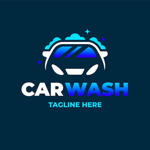 Vecteur gratuit conception du logo de lavage de voiture