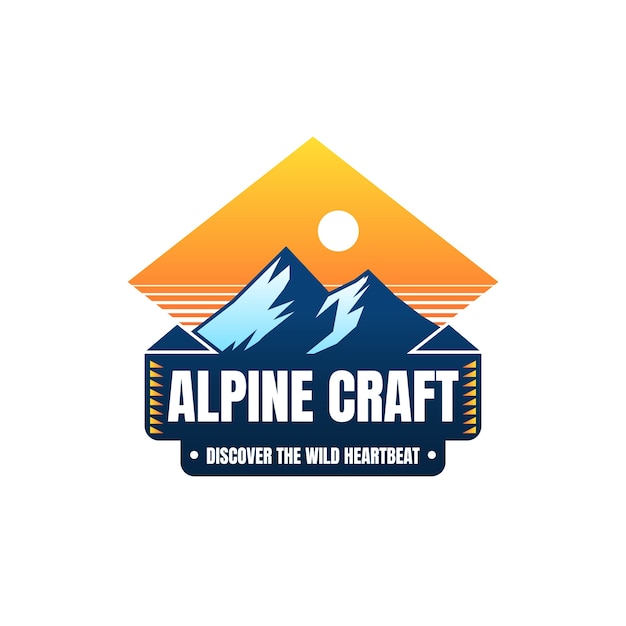 Conception du logo de la montagne en gradient