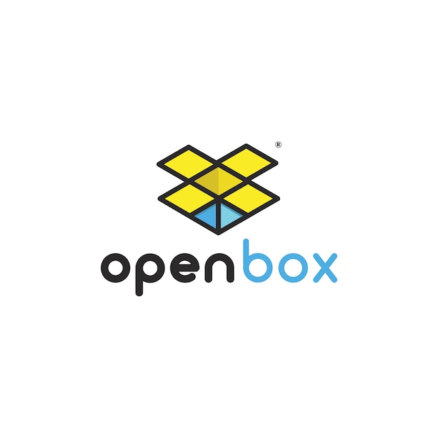 Vecteur gratuit conception du logo open box
