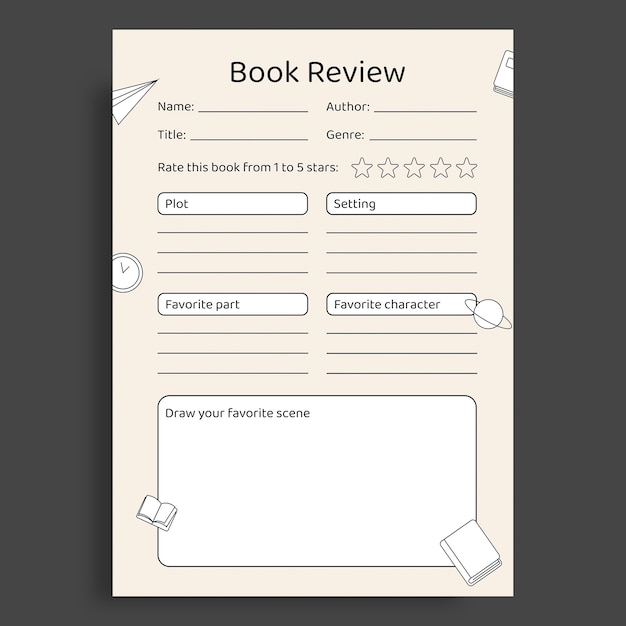 Vecteur gratuit conception du modèle de rapport de livre