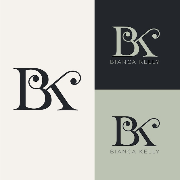 Vecteur gratuit conception du monogramme du logo bk