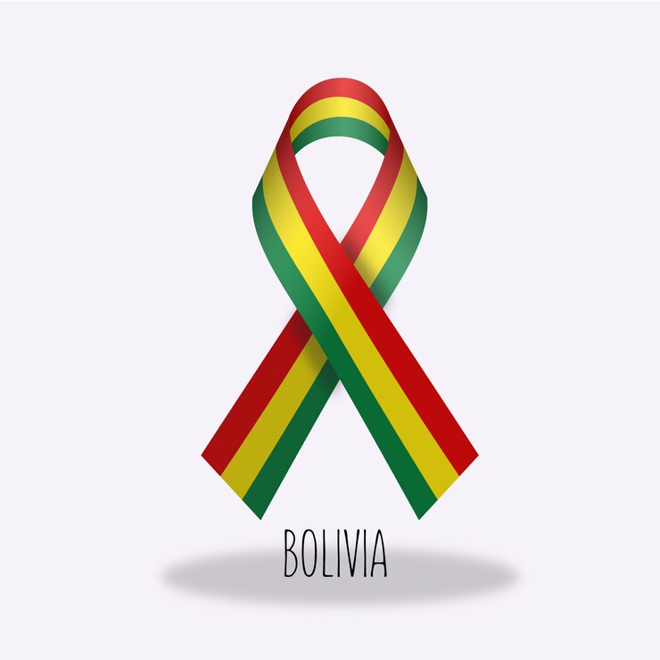 Vecteur gratuit conception du ruban du drapeau de la bolivie