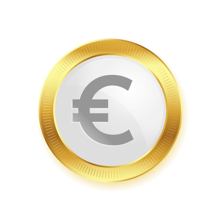 Vecteur gratuit conception du symbole de la pièce d'or européenne isolée